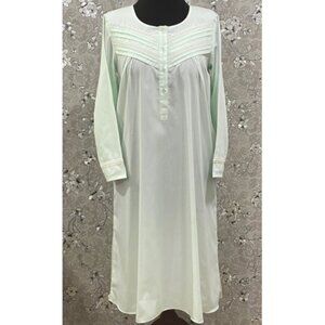 SoieRose Mint Cotton Victorian Nightgown – SR-1198 – Long Sleeve Vintage Style